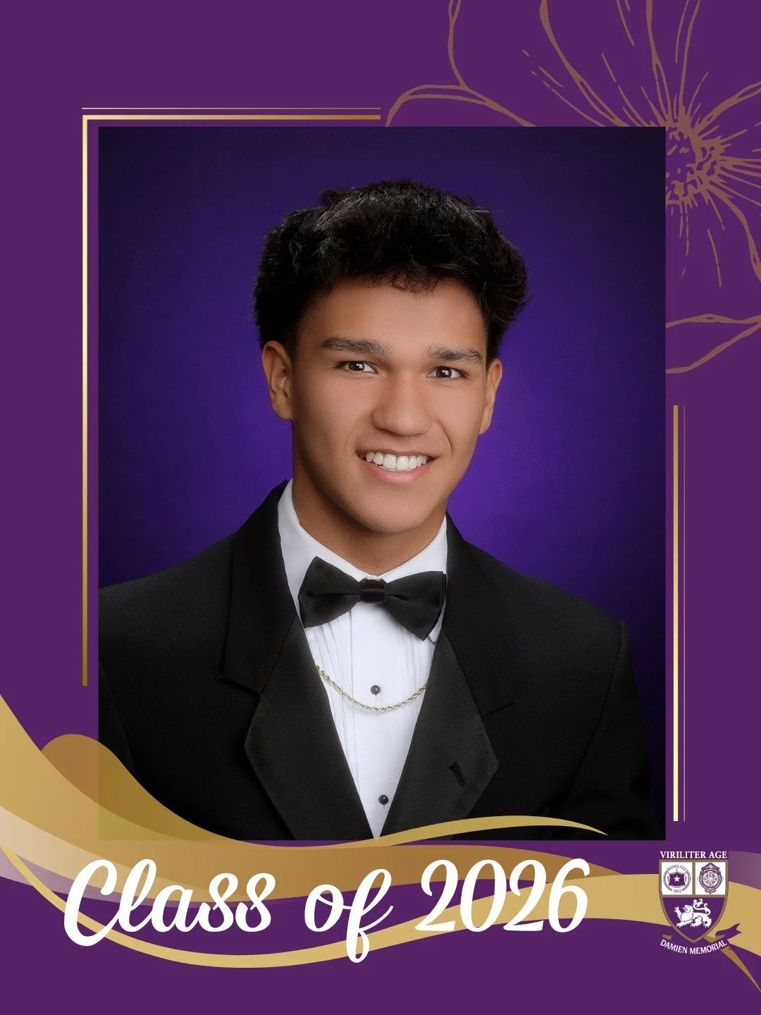 🎓 Countdown to Graduation | Class of 2026 

Congratulations, Mason, a proud member of the Damien Memorial School Class of 2026. 

Wishing you all the best on your next chapter. 

Help us congratulate Mason in the comments below 💜💛

#WeAreDamien #C