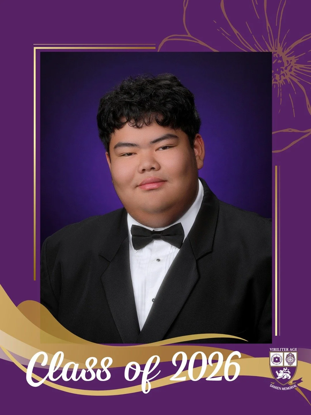 🎓 Countdown to Graduation | Class of 2026 

Congratulations, Cody, a proud member of the Damien Memorial School Class of 2026. 

Wishing you all the best on your next chapter. 

Help us congratulate Cody in the comments below 💜💛 

#WeAreDamien #Cl