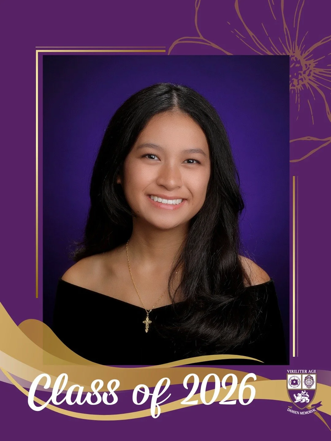 🎓 Countdown to Graduation | Class of 2026 

Congratulations, Maryjoy, a proud member of the Damien Memorial School Class of 2026. 

Wishing you all the best on your next chapter. 

Help us congratulate Maryjoy in the comments below 💜💛 

#WeAreDami