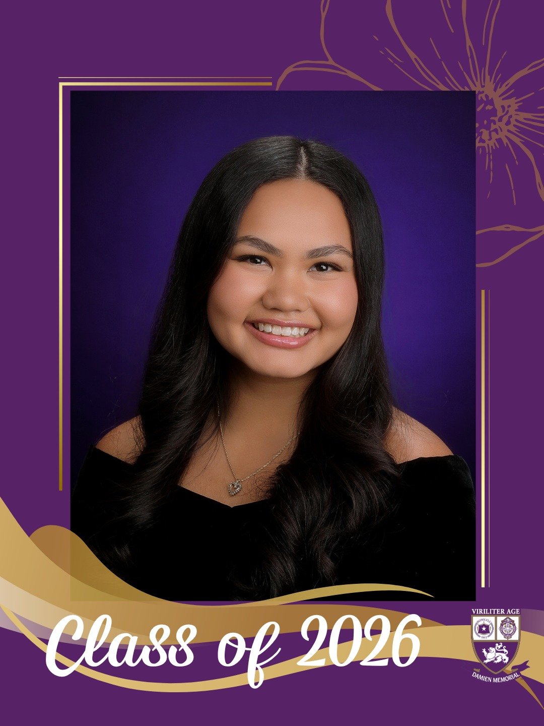 🎓 Countdown to Graduation | Class of 2026 

Congratulations, Laylah, a proud member of the Damien Memorial School Class of 2026. 

Wishing you all the best on your next chapter. 

Help us congratulate Laylah in the comments below 💜💛 

#WeAreDamien
