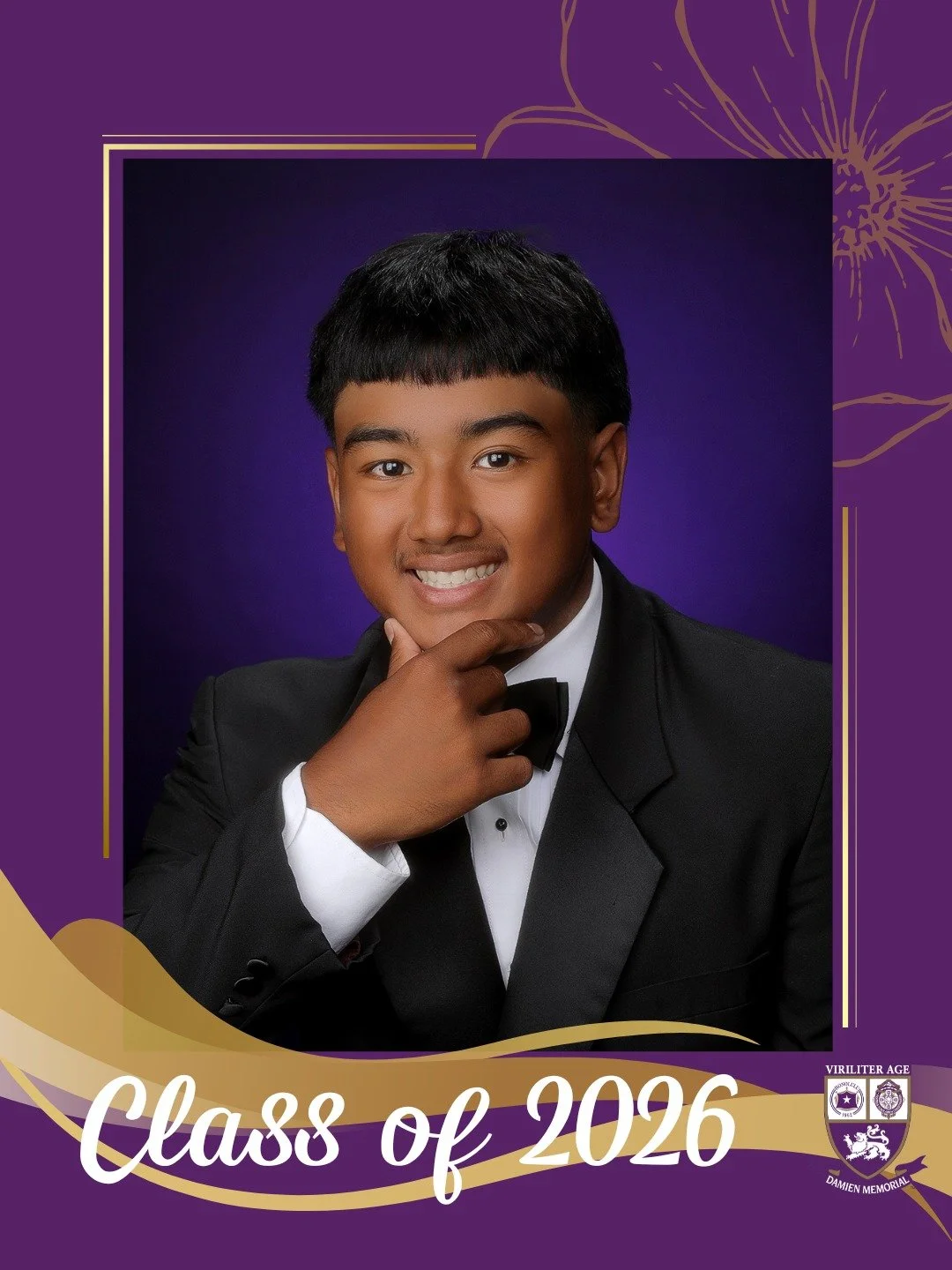🎓 Countdown to Graduation | Class of 2026

Congratulations to Tryten, a proud member of the Damien Memorial School Class of 2026. 

Wishing you all the best on your next chapter.

Help us congratulate Tryten in the comments below 💜💛

#WeAreDamien 