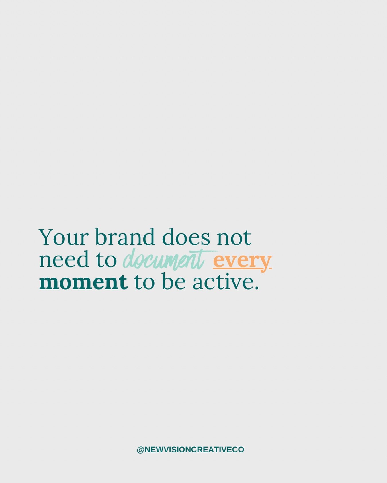 We can often feel pressured to constantly document and post to stay visible.

But activity and visibility are NOT the same thing.

Your brand can still be active while you&rsquo;re:

Coaching
Building
Leading
Resting
Planning
or Working.

Not every c