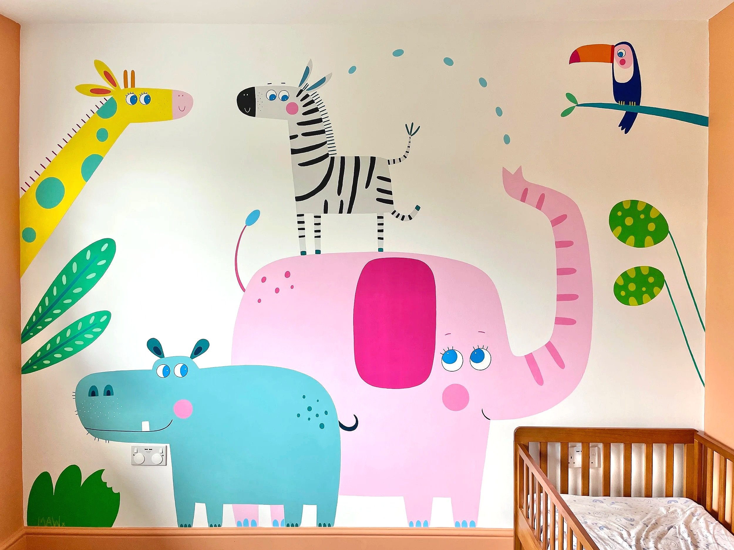 Safari Adventures: A Custom Bedroom Mural for Anna and Johnny