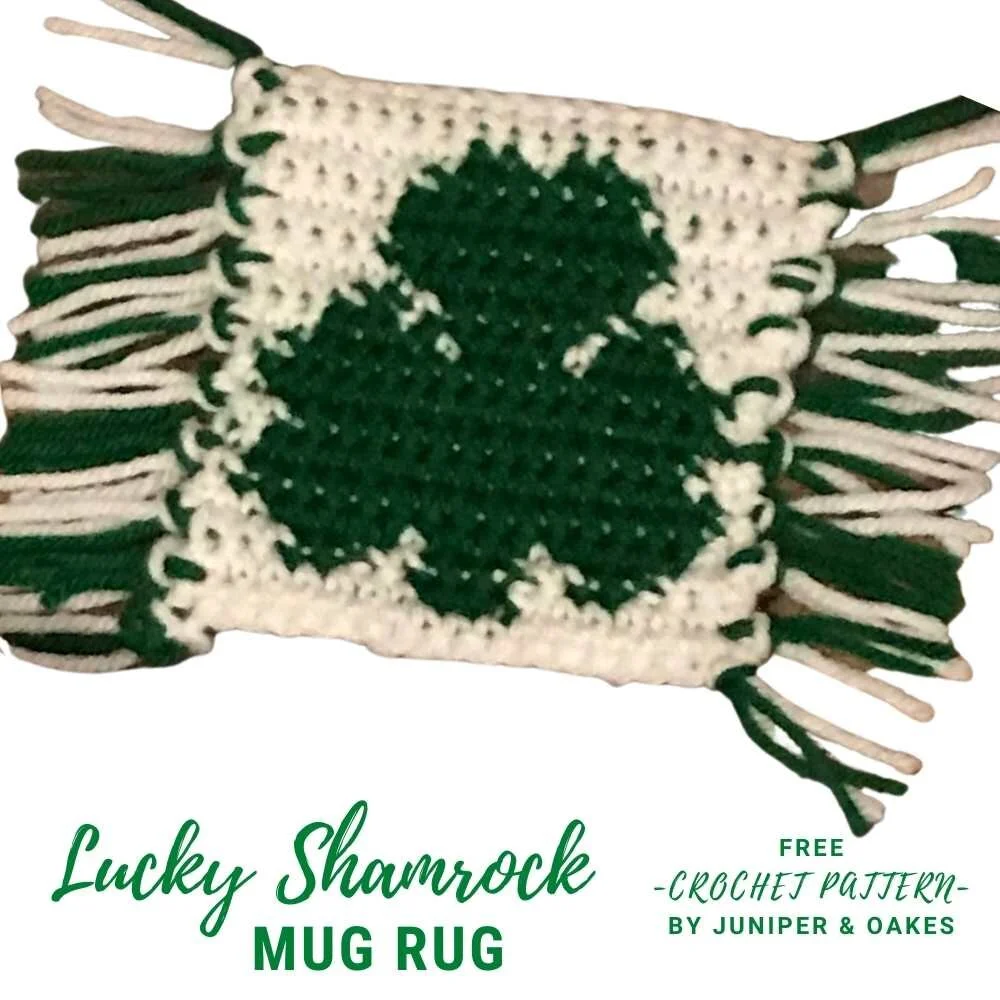 Lucky Shamrock Mug Rug / Coaster - Free Crochet Pattern — Juniper & Oakes