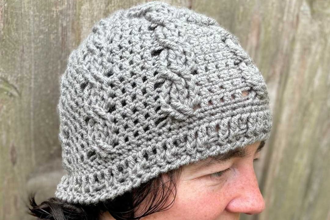 14. Crochet Cozy Cabled Beanie