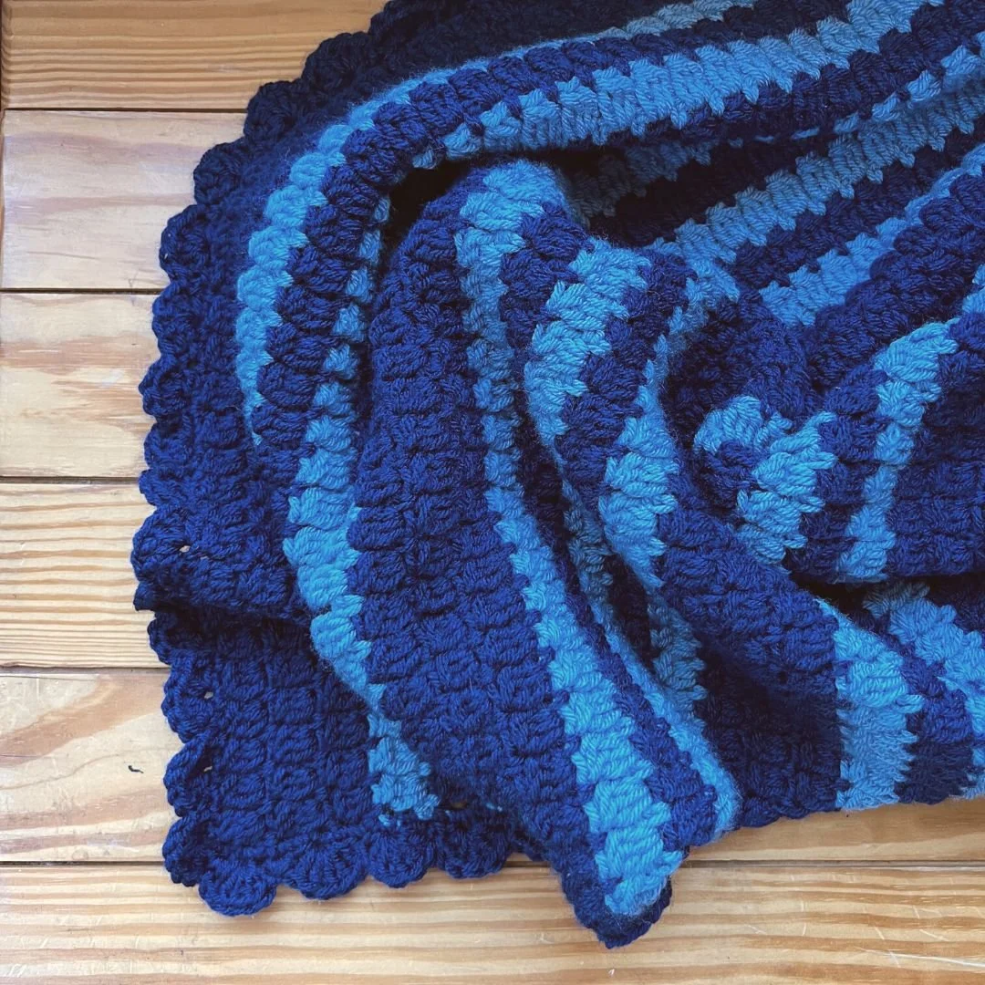 JJ's Blankie Baby Blanket Free Crochet Pattern using Cluster Stitch