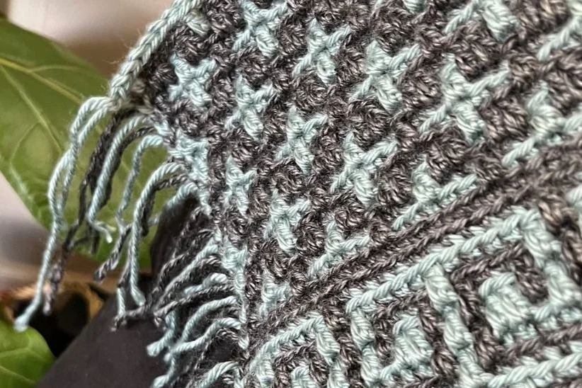 The Plus Side - Overlay Mosaic Afghan Strip - August - Monthly Mosaic Mystery CAL - FREE Chart 