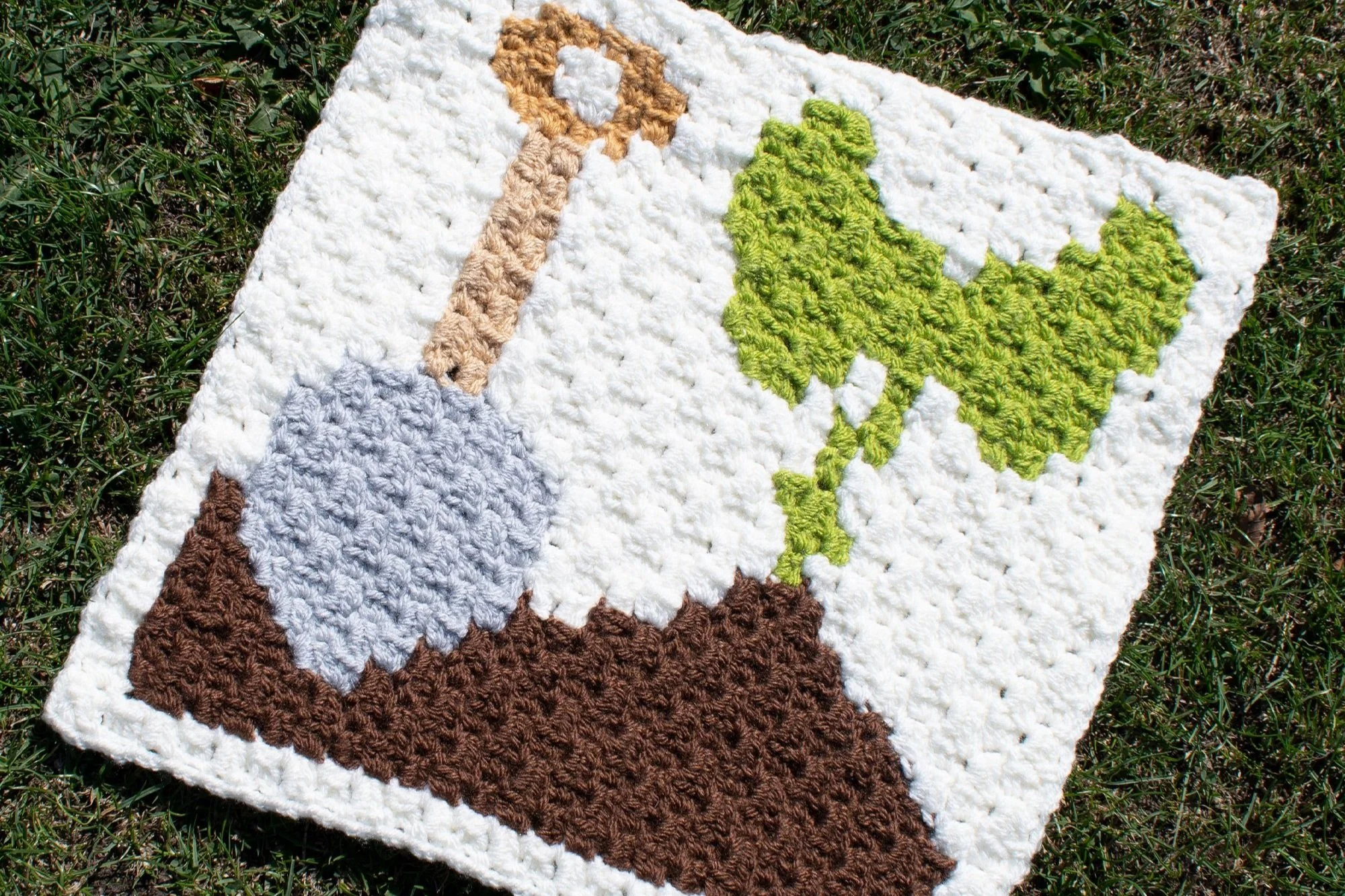Planting in the Dirt C2C Blanket Square - Free Chart &amp; Pattern | Allotment Community Garden Crochet Along CAL