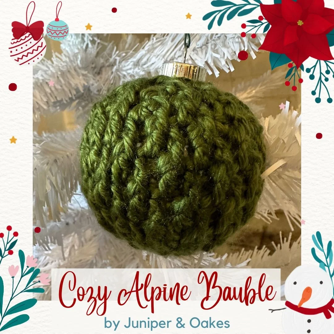 Alpine Stitch Bauble Christmas Ornament - Free Crochet Pattern &amp; Video
