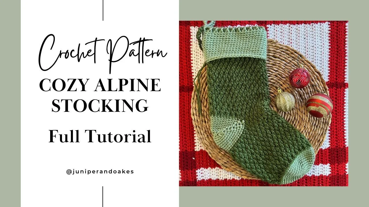 Cozy Alpine Stocking - Free Crochet Pattern - Textured Christmas Decoration