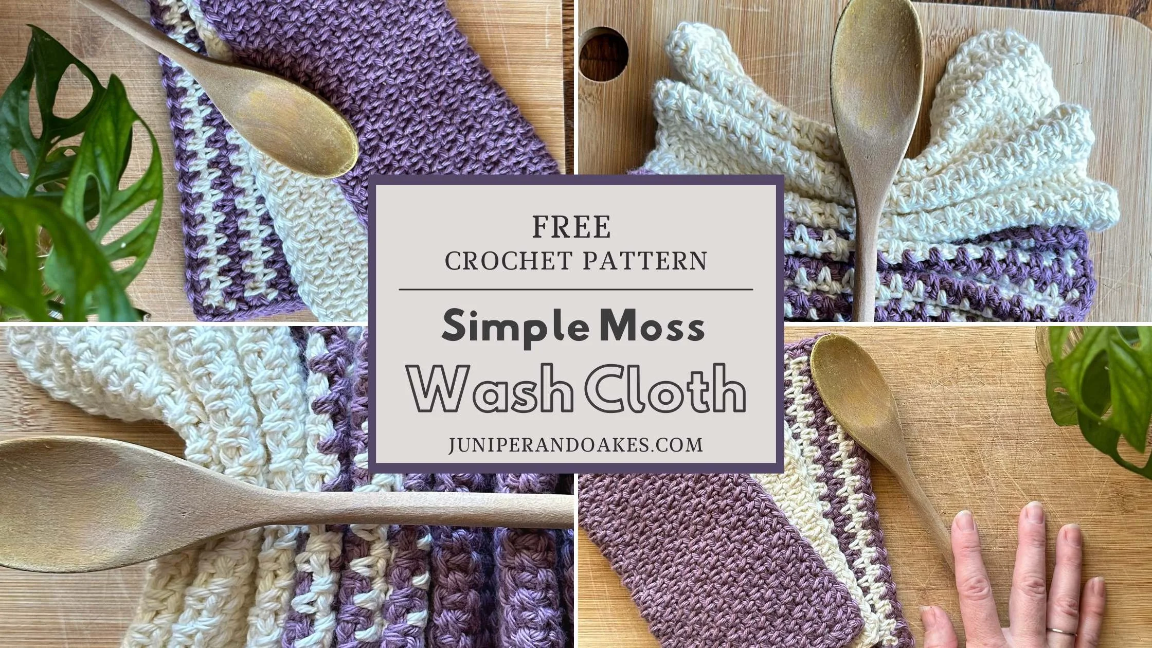 Simple Moss Stitch Washcloth |  FREE Crochet Pattern