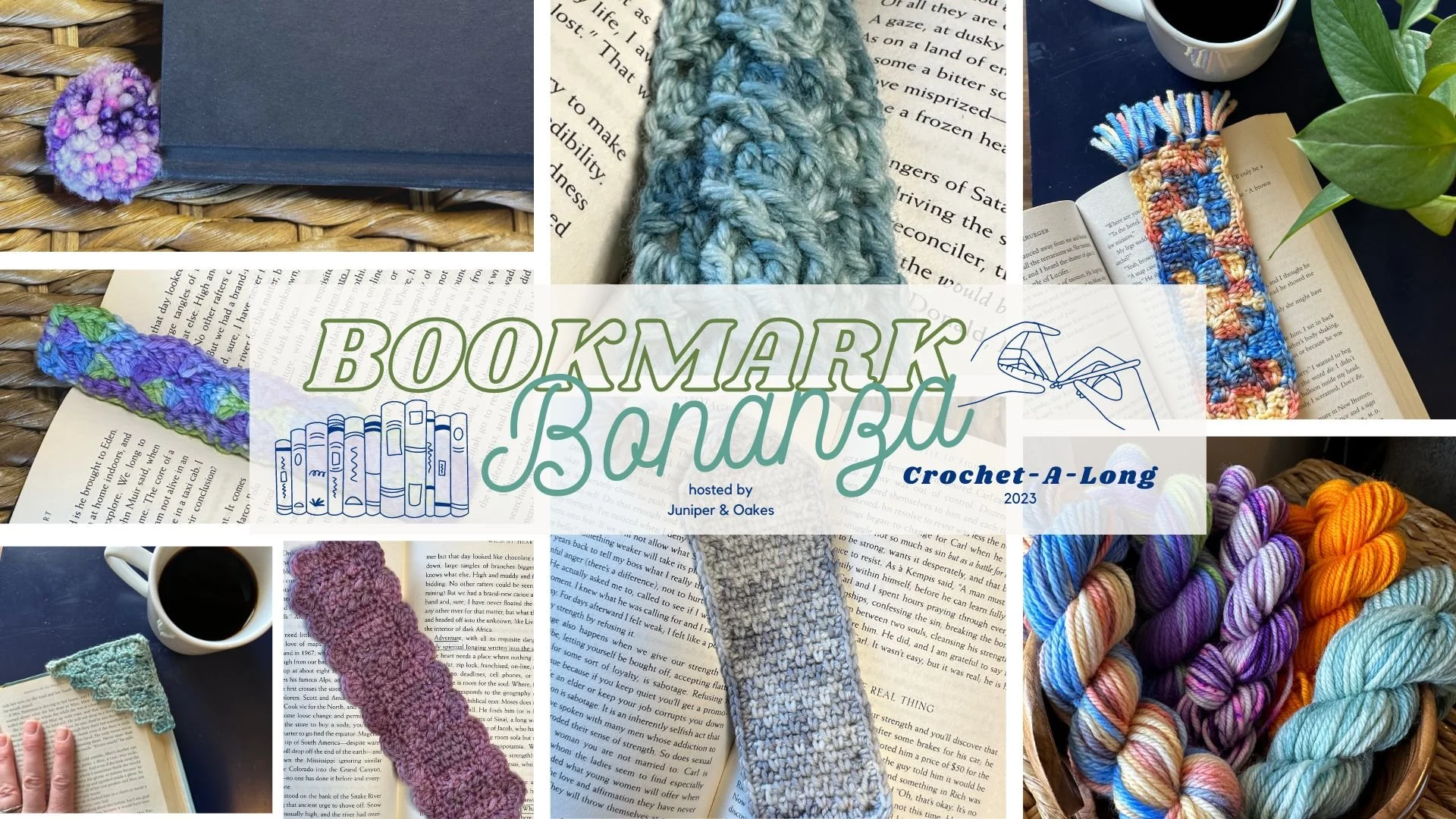 Free CAL | 12 Book Marks to Crochet with Hand-Dyed Yarn | Crochet Along for Book Lovers