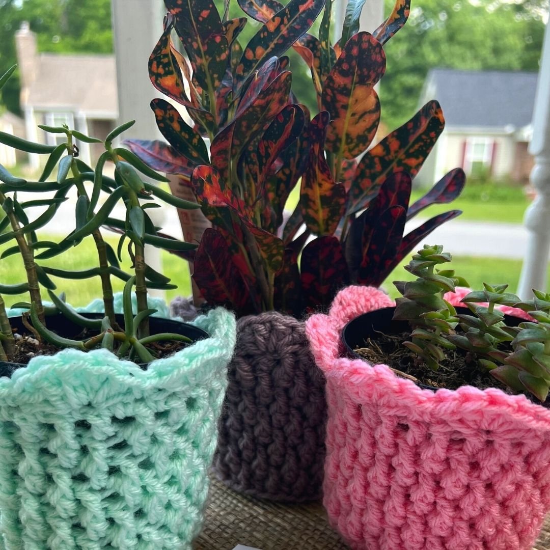 Crochet a plant pot cover!
