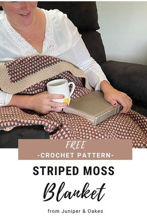 Easy Christmas Blanket - FREE Crochet Pattern Using Moss Stitch ...