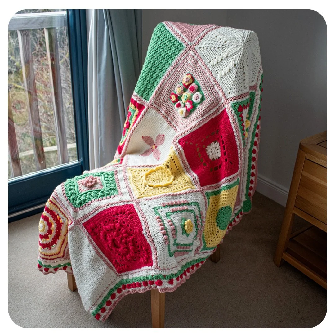 Floral Cabled Vines Blanket Square FREE Crochet Pattern Juniper Oakes