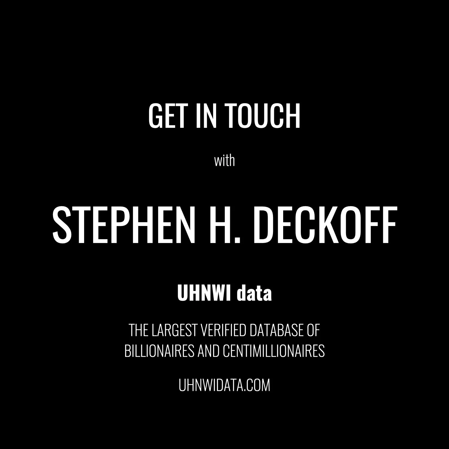 Stephen Deckoff | $1B+