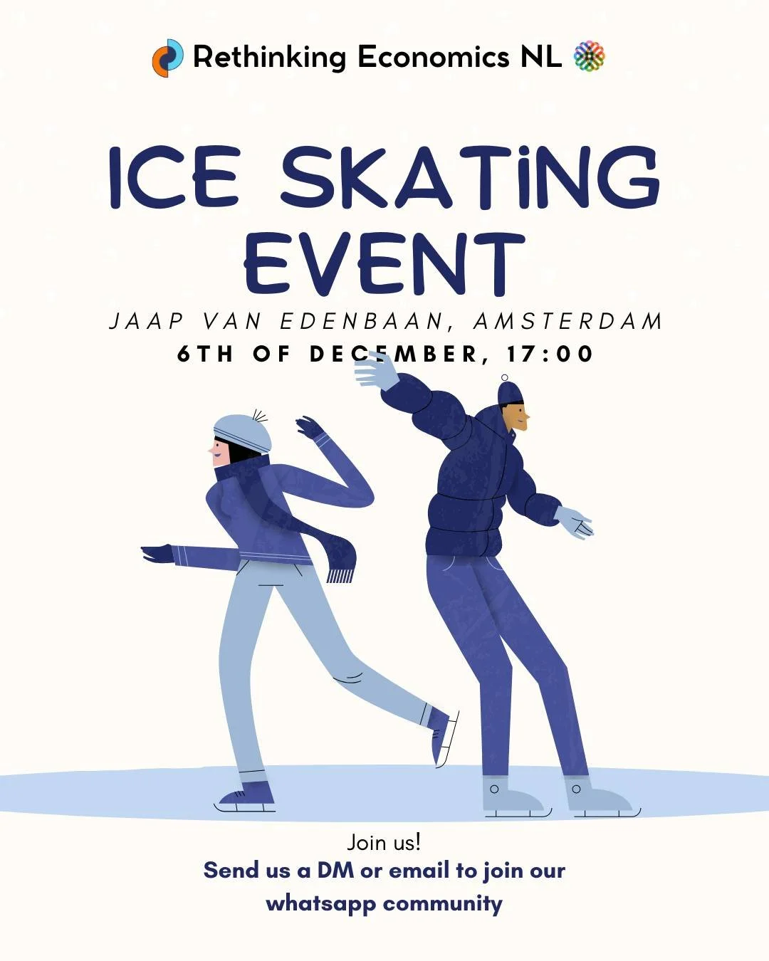 If the invisible hand could catch us at our next skating event, that&rsquo;d be great. Come skate, connect, and rethink with us! ❄️