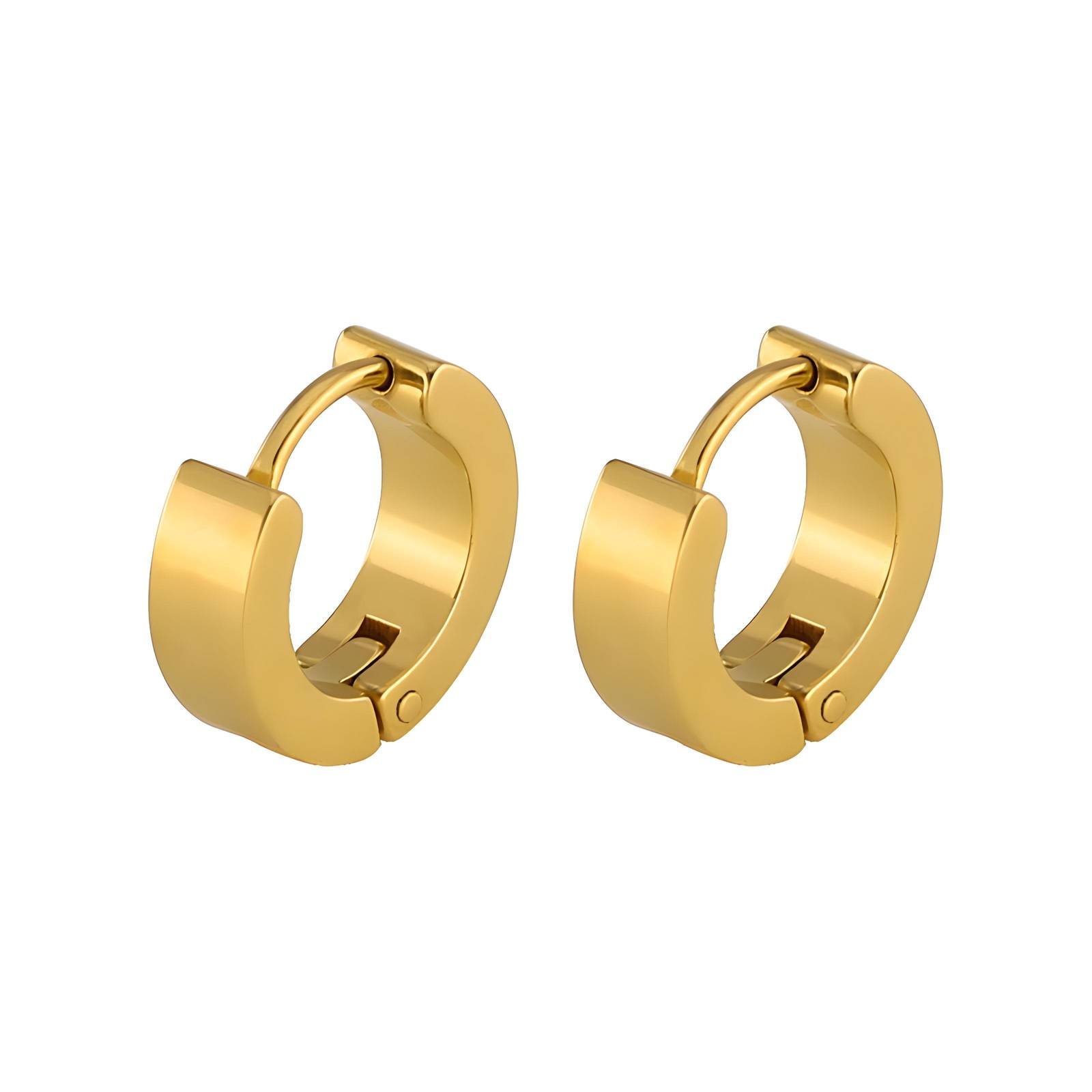 Gold 18k plated waterproof huggie earrings