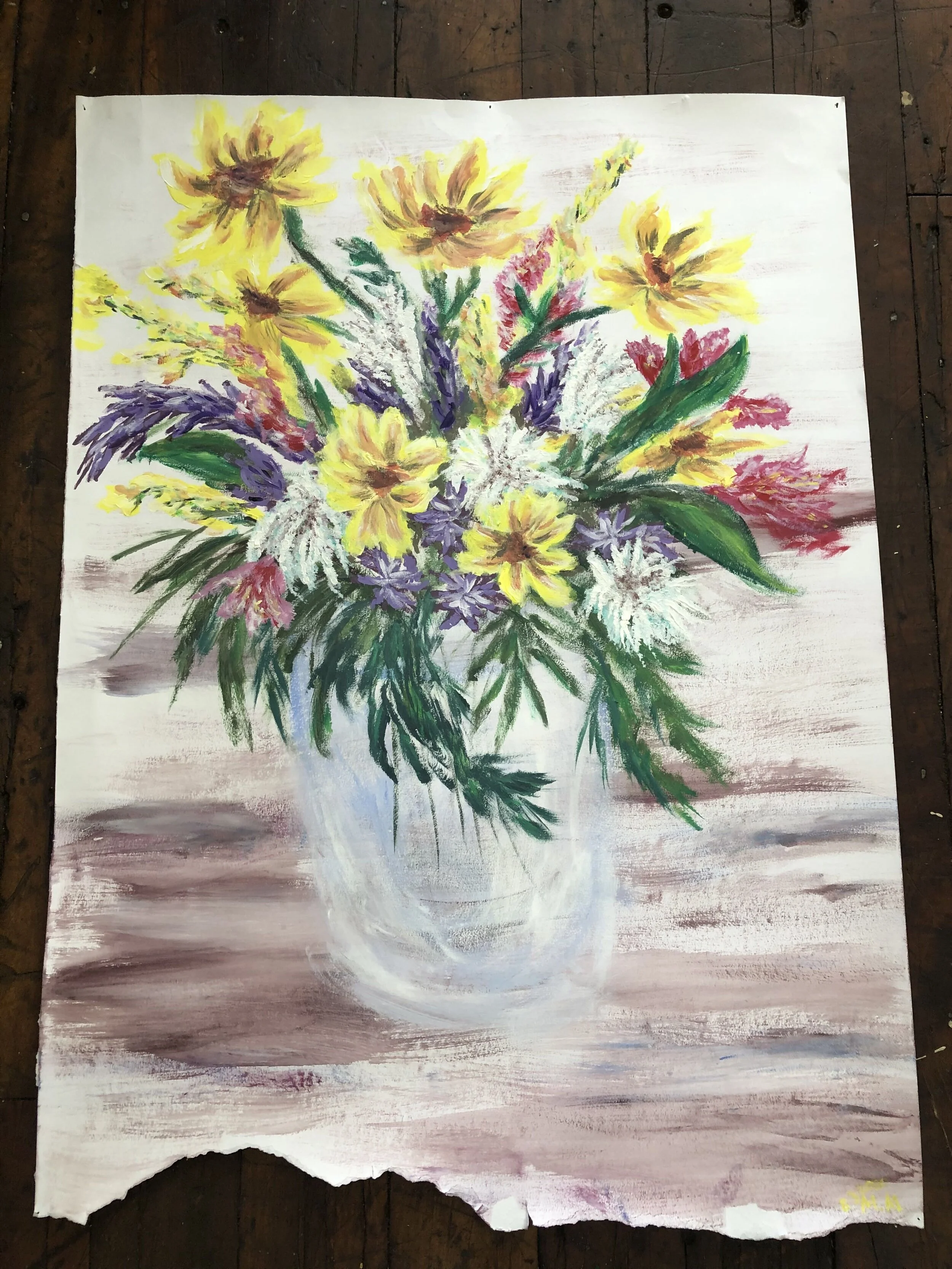 McDougall, Maddie. Flowers from the Chicopee River. 2020. Acrylic on paper.