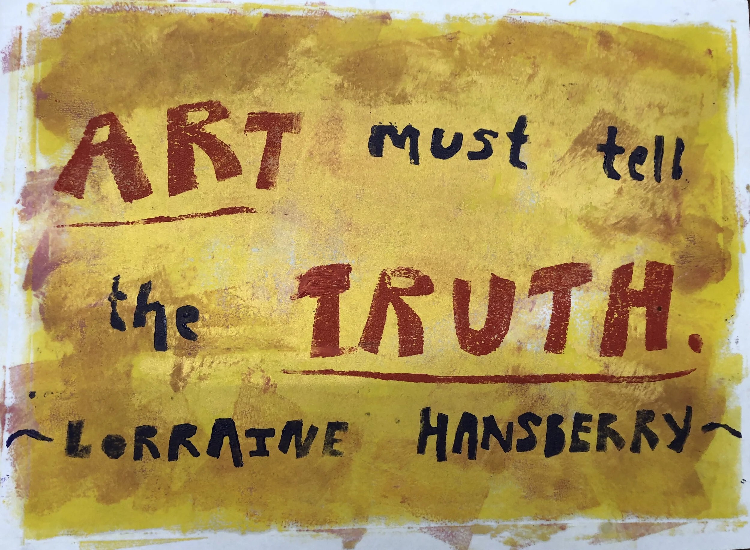 McDougall, Maddie. LORRAINE HANSBERRY. 2020. Collagraph Relief Print.