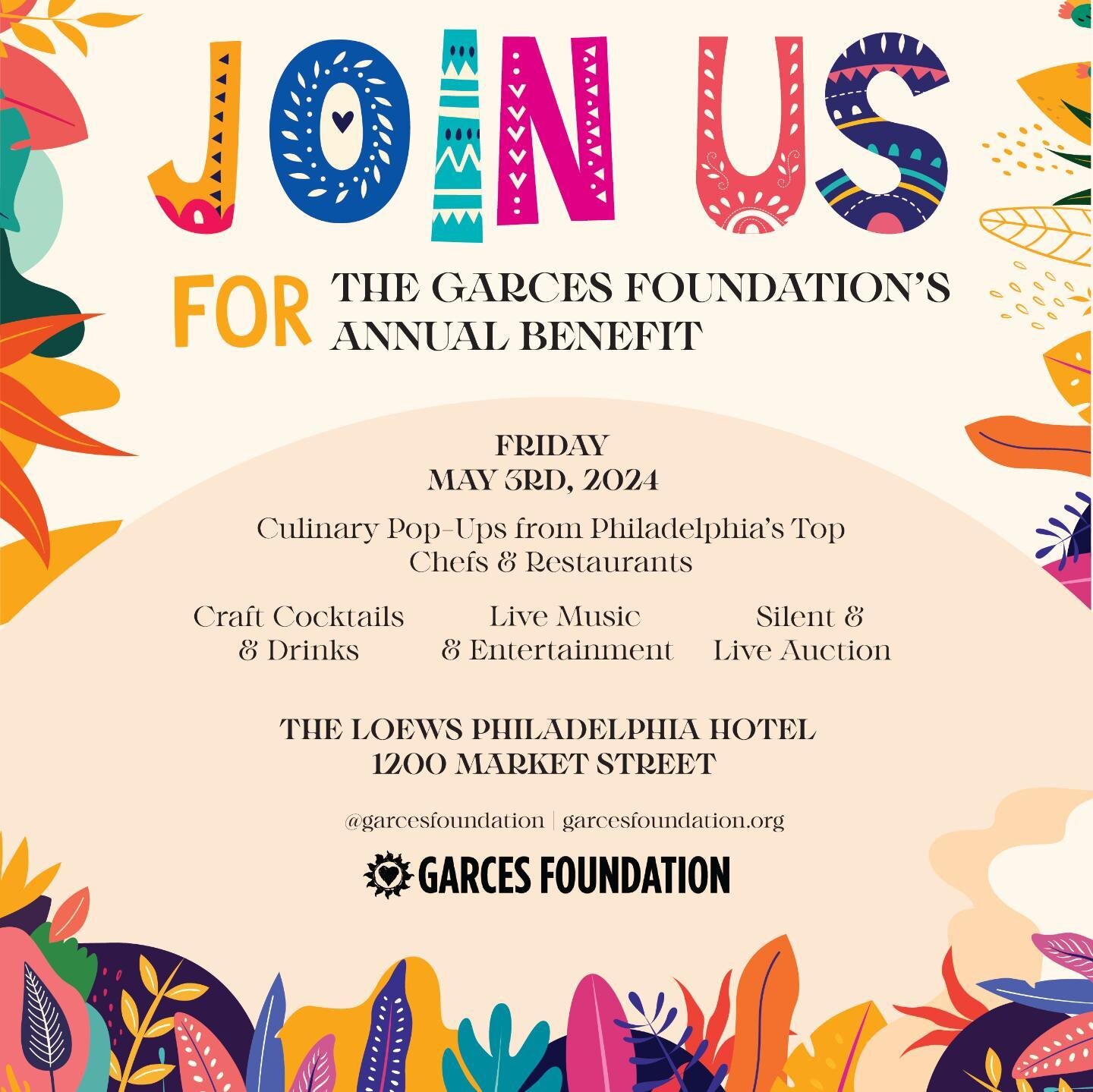 Our annual Garces Foundation Benefit is back! An unforgettable night awaits you at the Loews Hotel Philadelphia, where more than 40 of Philly&rsquo;s finest chefs unite to tantalize your taste buds, all in support of a noble cause. Experience an arra