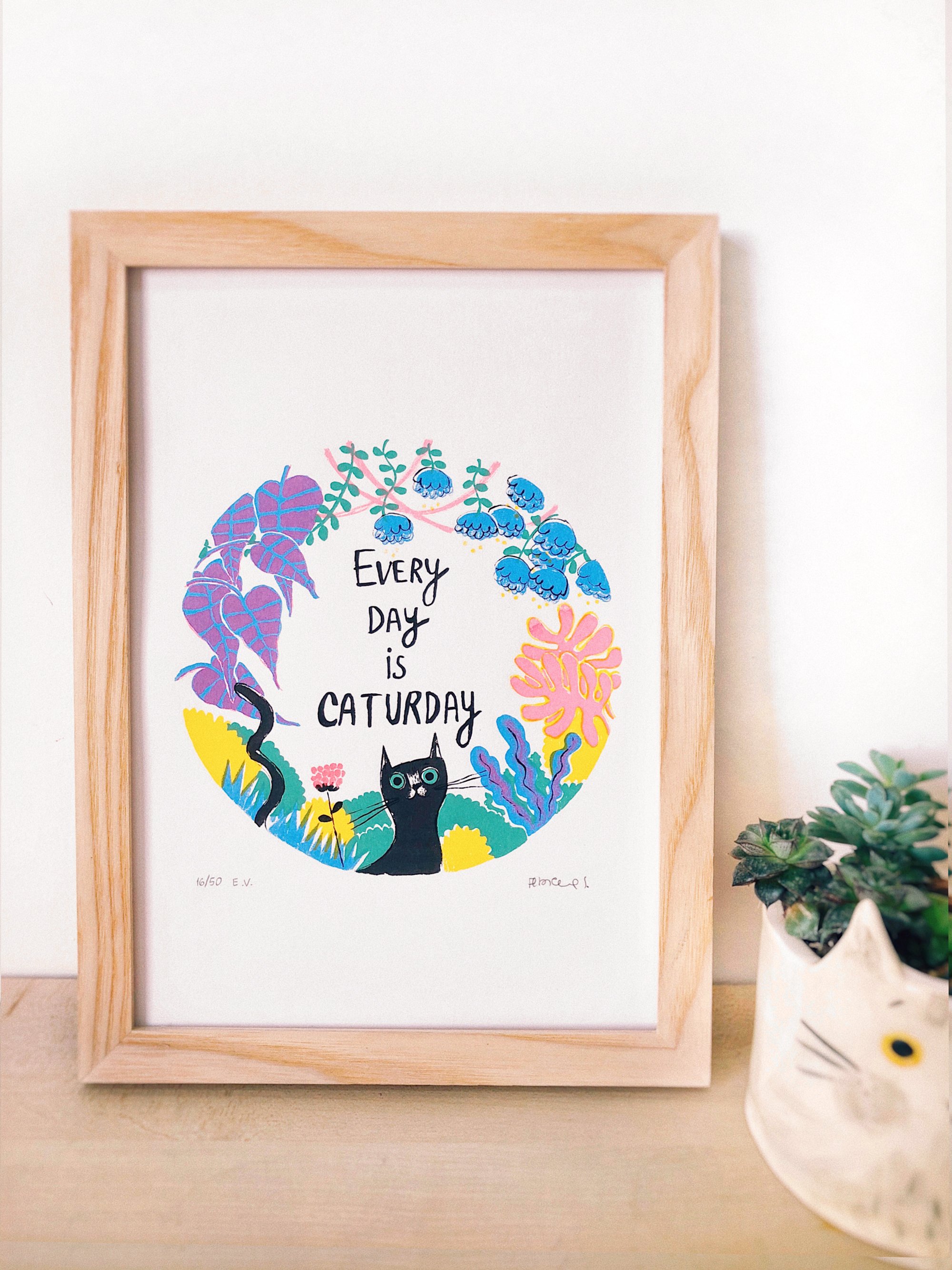 screen-print-Caturday-lifestyle-framed2.jpg
