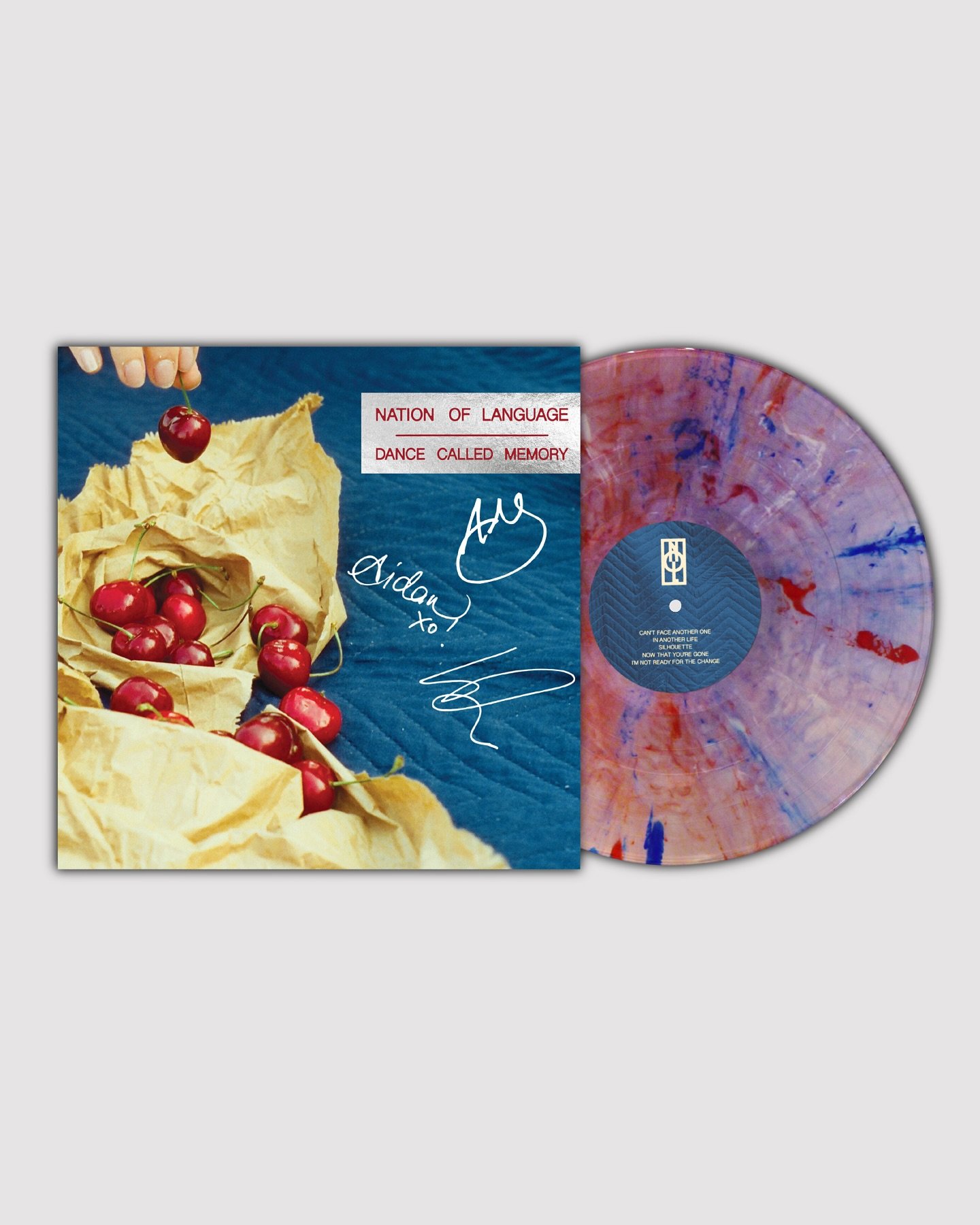 @vertigo.vinyl x @nationoflanguage 

VV Exclusive: Dance Called Memory by Nation of Language. Pressed on Red, White, and Blue Swirl Vinyl, with an Autographed Jackets . Limited to 300 hand numbered copies and shipping September 19th, this variant wil