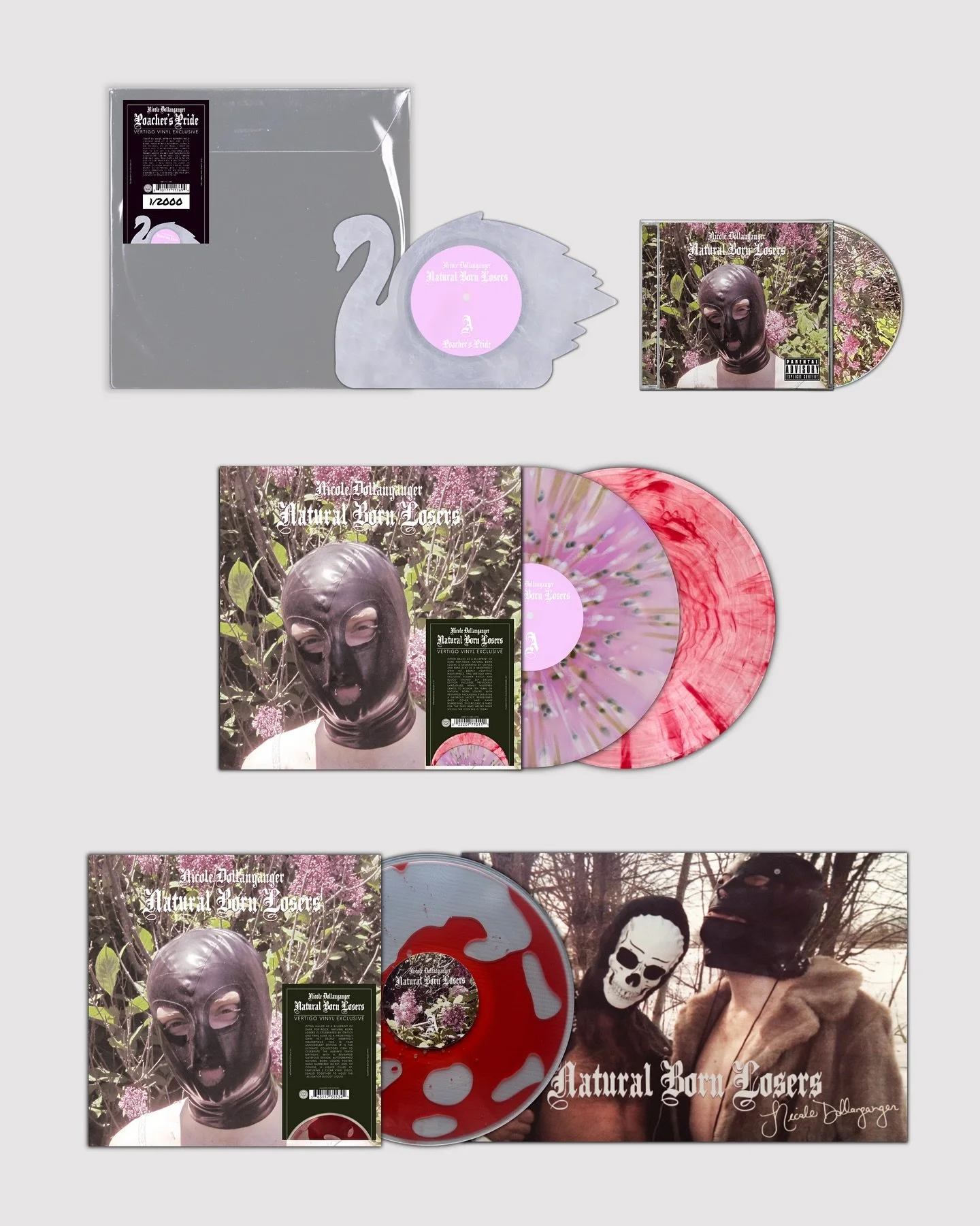 @vertigo.vinyl x @nicoledollanganger 

THE ICONIC AND DARK MASTERPIECE NATURAL BORN LOSERS BY NICOLE DOLLANGANGER CELEBRATES TEN YEARS SINCE ITS RELEASE.

To commemorate the anniversary, Vertigo Vinyl presents three exclusive editions and an unlimite
