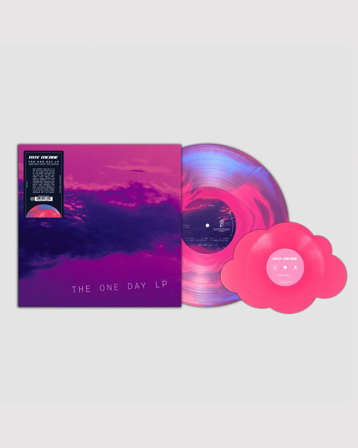 @vertigo.vinyl x @tatemcrae 

VV Exclusive: The One Day LP by Tate McRae

Pressed on &ldquo;Pink and Blue Cloudy Swirl&rdquo; LP with a bonus &ldquo;Magenta Glitter Cloud Shaped&rdquo; single featuring &ldquo;The One Day&rdquo; and &ldquo;Teenage Min