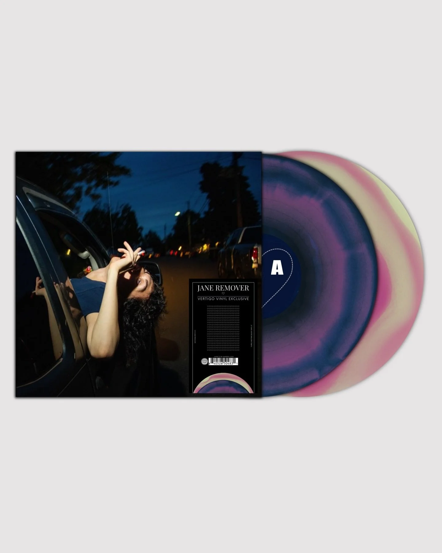 @vertigo.vinyl x @jane_remover

VV Exclusive: &ldquo;Heart EP&rdquo; by Jane Remover pressed on a dark blue and purple smash LP, with the instrumental tracks pressed on a pink and clear smash LP. This release is limited to 700 hand-numbered copies. O