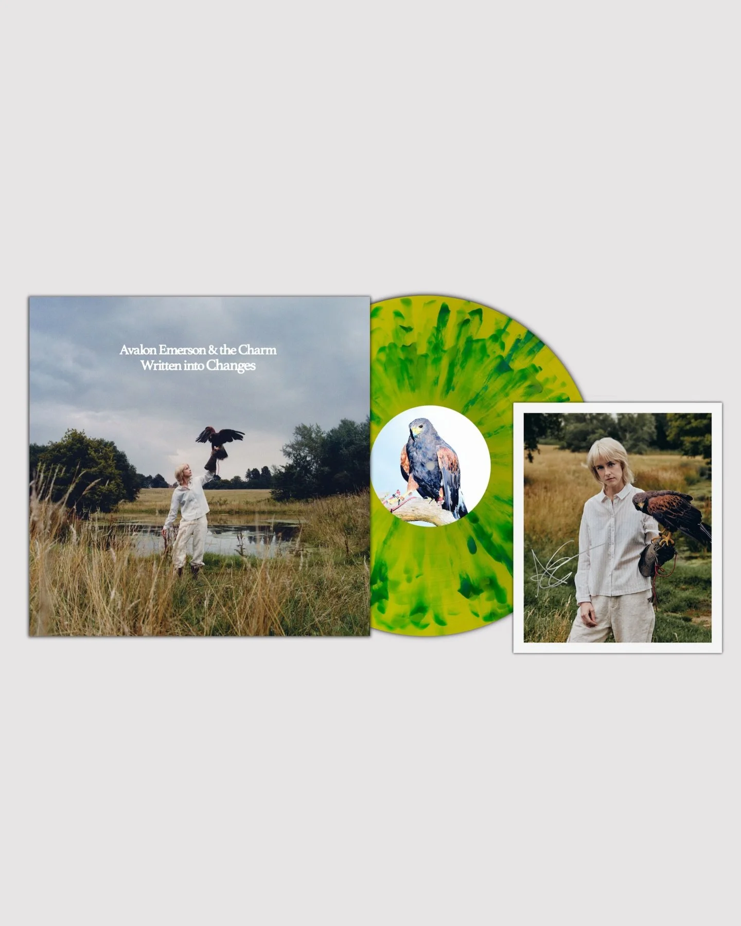 @vertigo.vinyl x @avalon9000 

VV Exclusive: &ldquo;Written Into Changes&rdquo; by Avalon Emerson pressed on a green and yellow &ldquo;Eden&rdquo; splatter LP with a VV exclusive signed photo card. This release is limited to 300 copies&mdash;once it&