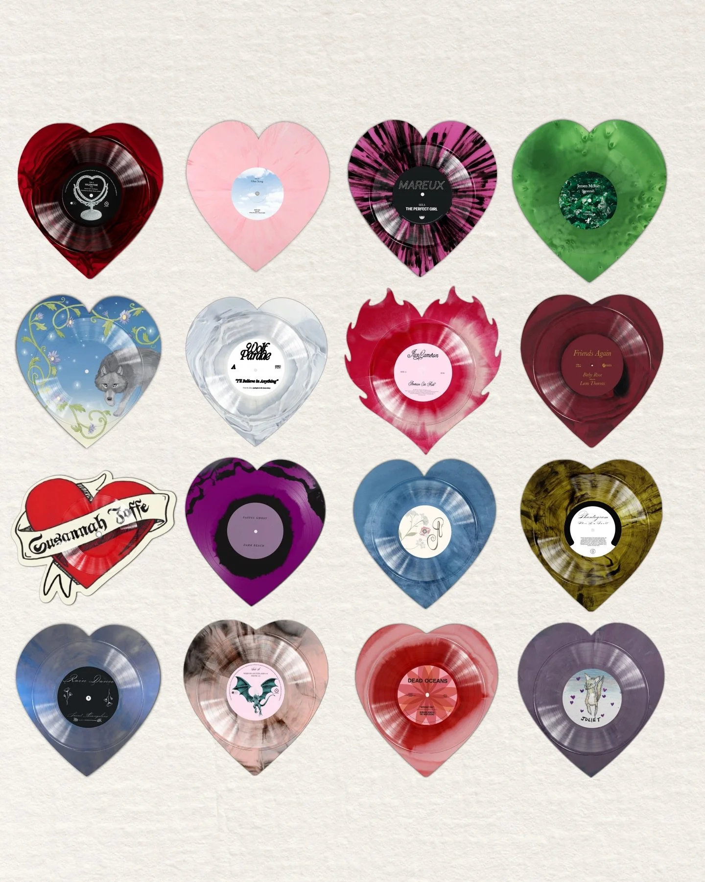 the vertigo vinyl lonely hearts club collection is here

introducing our collection of heart shaped singles, featuring songs about love, heartbreak, and all of the in betweens, is now live

these products will be available for 7 days to pre-order, an