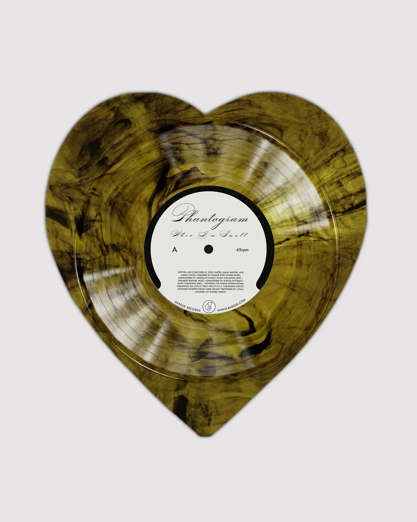 @vertigo.vinyl x @phantogram 

VV Exclusive: &ldquo;When I&rsquo;m Small / 10,000 Claps&rdquo; by Phantogram

For Valentine&rsquo;s Day, &ldquo;When I&rsquo;m Small&rdquo; pressed on yellow marble heart shaped vinyl and available in unlimited quantit