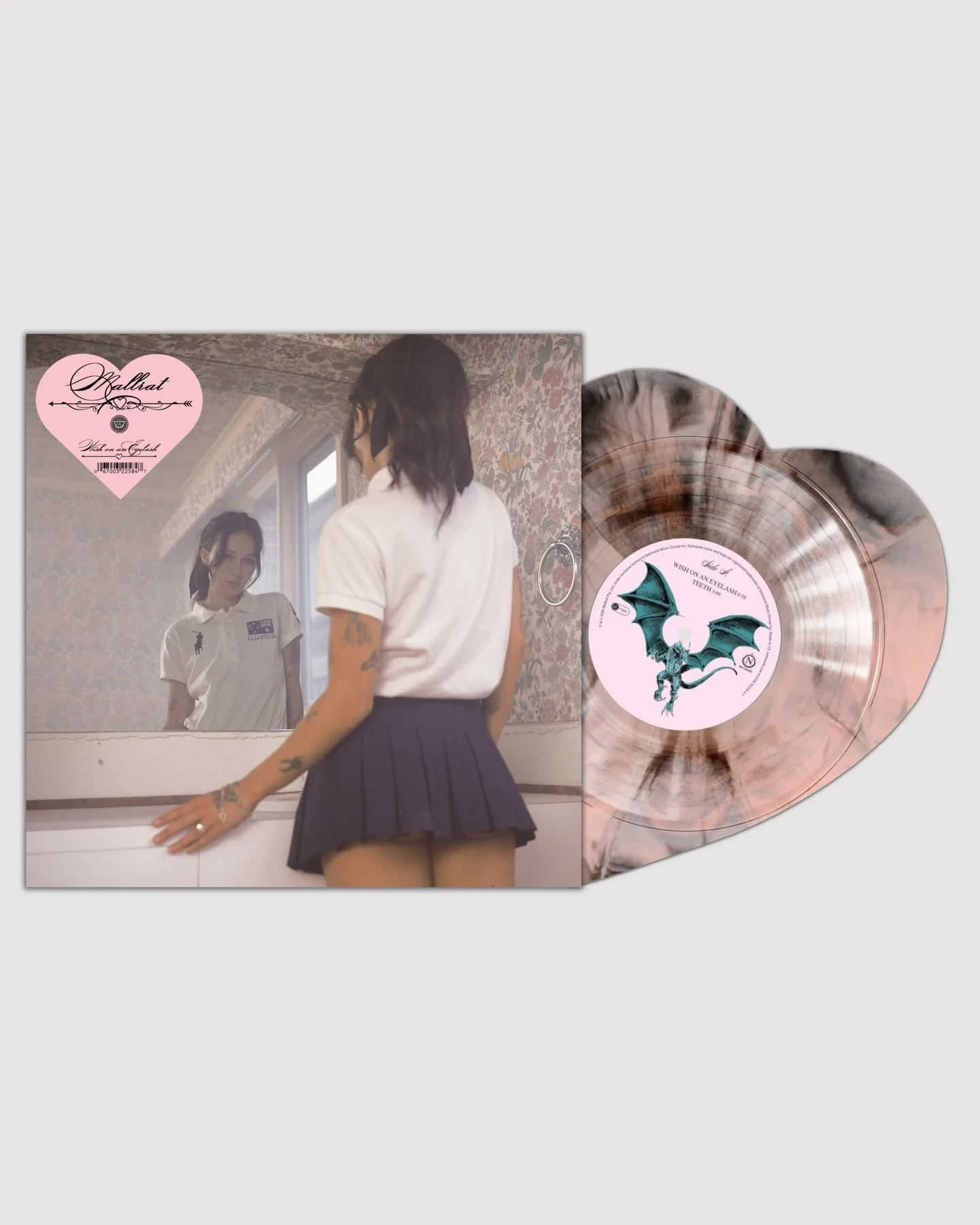 @vertigo.vinyl x @lilmallrat 

VV Exclusive: Wish on an Eyelash + Teeth / Heart Guitar by Mallrat

VV presents, for Valentine&rsquo;s Day, &ldquo;Wish on an Eyelash&rdquo; + &ldquo;Teeth&rdquo; pressed on a Napoleon ice cream marble heart shaped viny