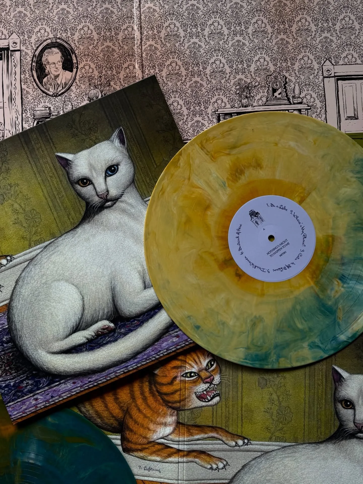 Nothing&rsquo;s About To Happen To Me from @mitskileaks is out next Friday 

you can listen to the full album in store tomorrow at 4:00 PM and pre-order our exclusive &ldquo;Gold Cat&rsquo;s Eye&rdquo; variant (limited to 4,000 with only 700 copies l