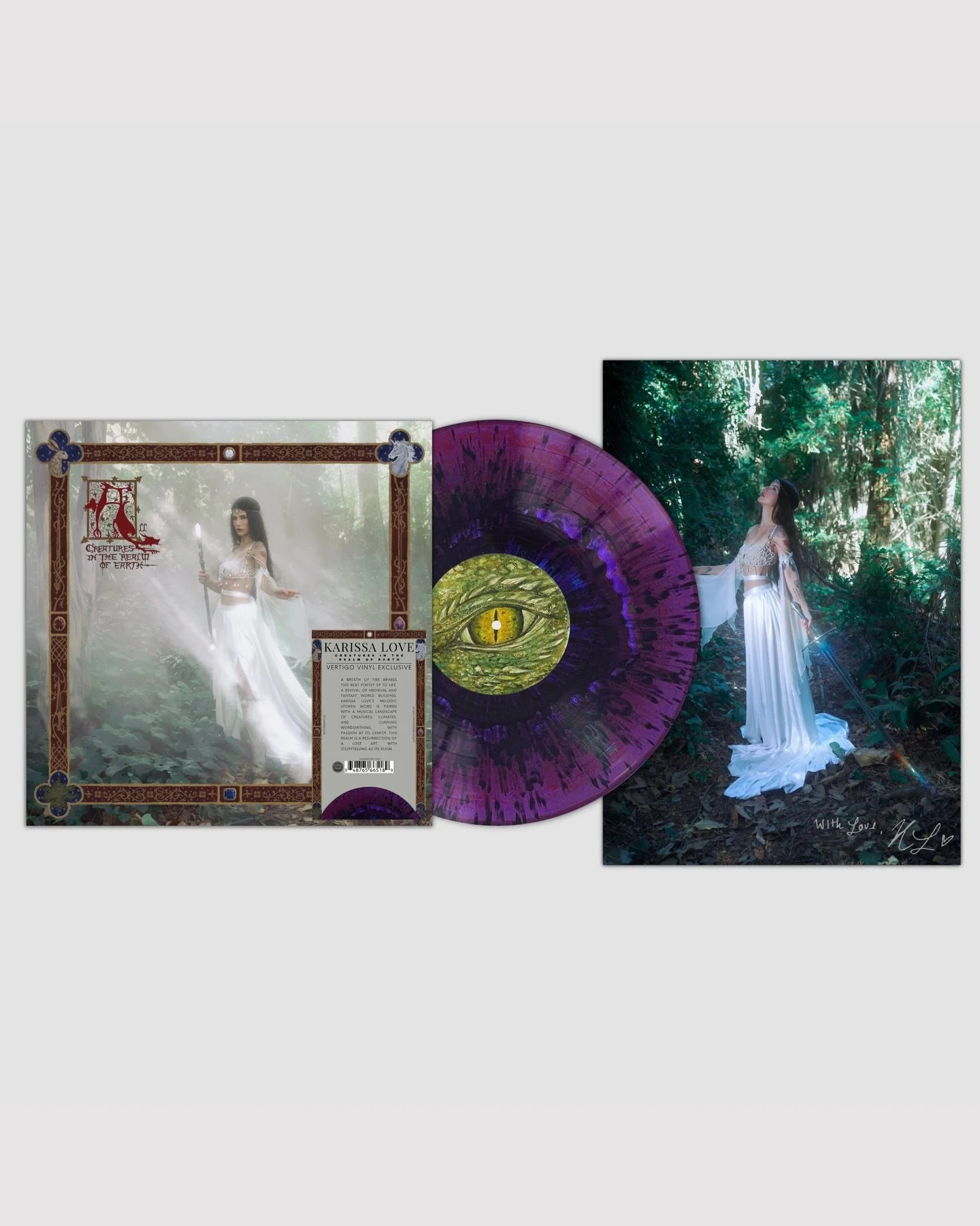 @vertigo.vinyl x @the_lovewitch__ 

VV Exclusive: &ldquo;Creatures in the Realm of Earth&rdquo; by Karissa Love

Following the sell out of her lead single &ldquo;I Will Not Go To Mars With You&rdquo;, VV presents her new album pressed on a dragon sca