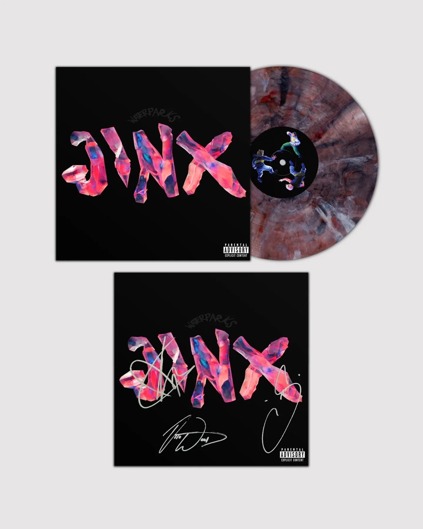 @vertigo.vinyl x @waterparks 

VV Exclusive: &ldquo;Jinx&rdquo; by Waterparks

Pressed on Bruised Marble vinyl, this release is limited to 300 numbered copies with a signed insert. Once it&rsquo;s sold out, it will not be repressed.