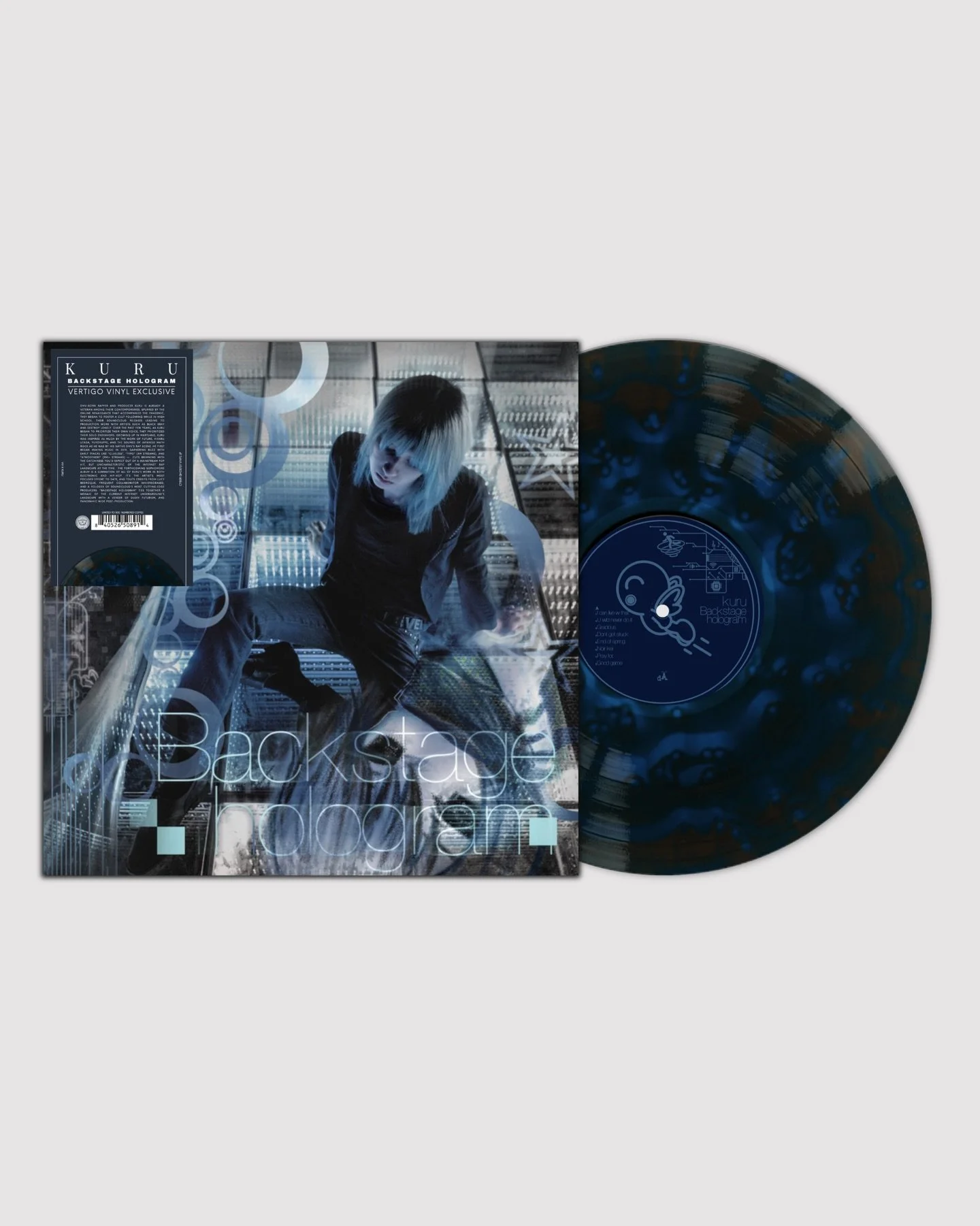 @vertigo.vinyl x @kuru 

VV Exclusive: &ldquo;Backstage Hologram&rdquo; by Kuru

Pressed on Cyber Ghostly vinyl, this release is limited to 500 hand numbered copies. Once it&rsquo;s sold out, it will not be repressed.