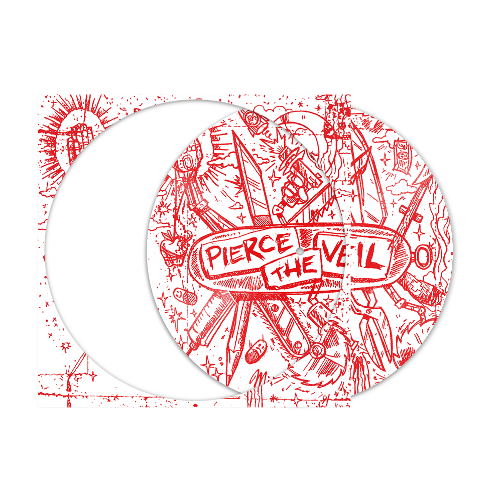 Misadventures- Pierce the Veil Silver and Red Splatter Vinyl LP