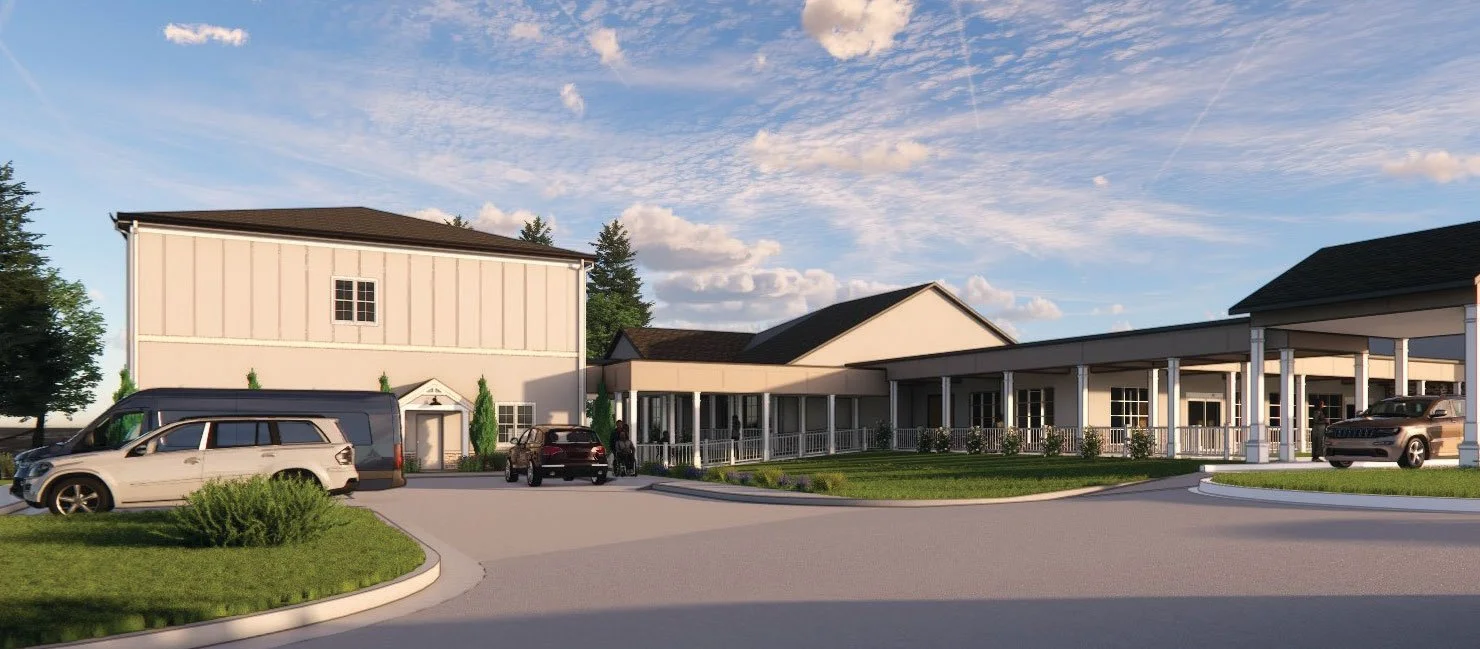 The rendering of the new Champions Place expansion building project.