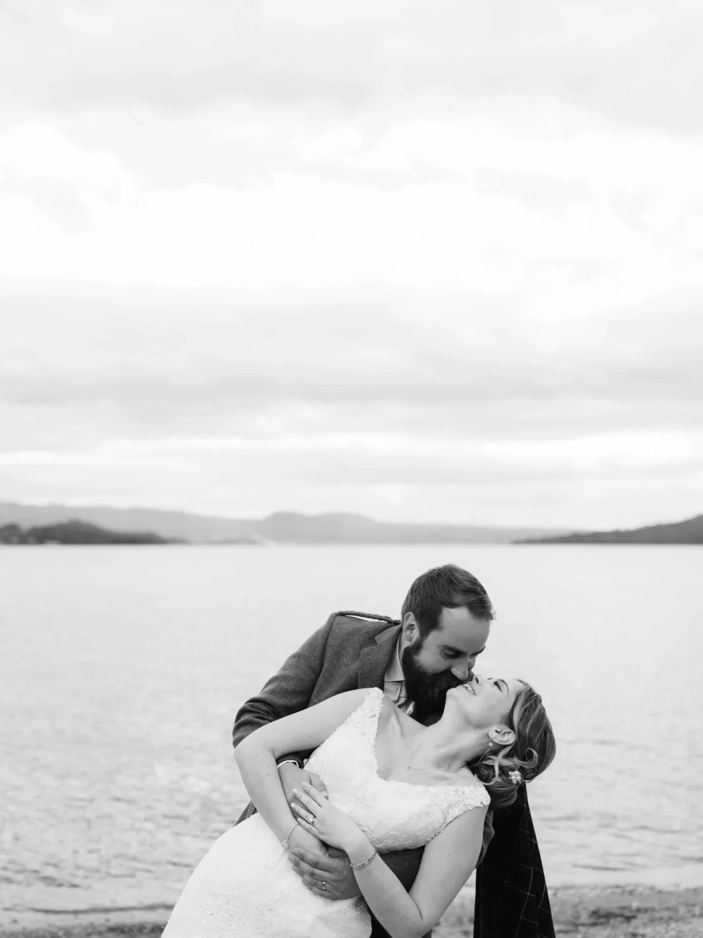 Abigail &amp; Etienne&rsquo;s love story came full circle on the bonnie banks of Loch Lomond &mdash; the very place they got engaged ✨ After first meeting at a music festival in Budapest, 10 years of growing, loving, and adventuring together led to t