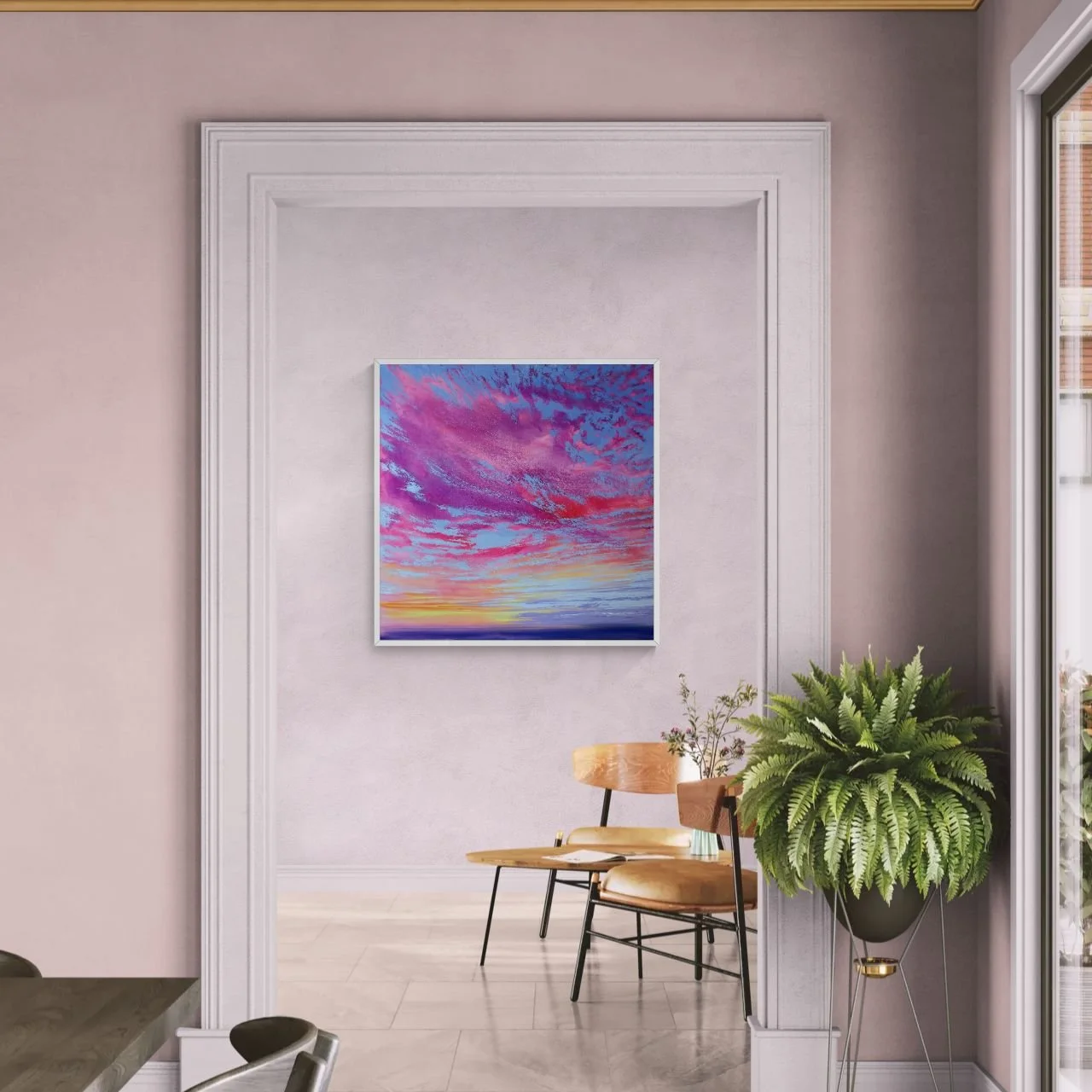 Dining area with living room in background.jpeg