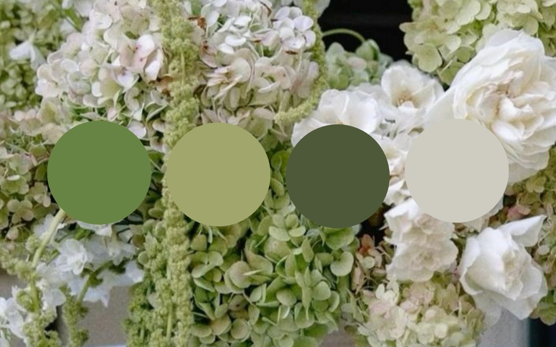vibrant green wedding color palette