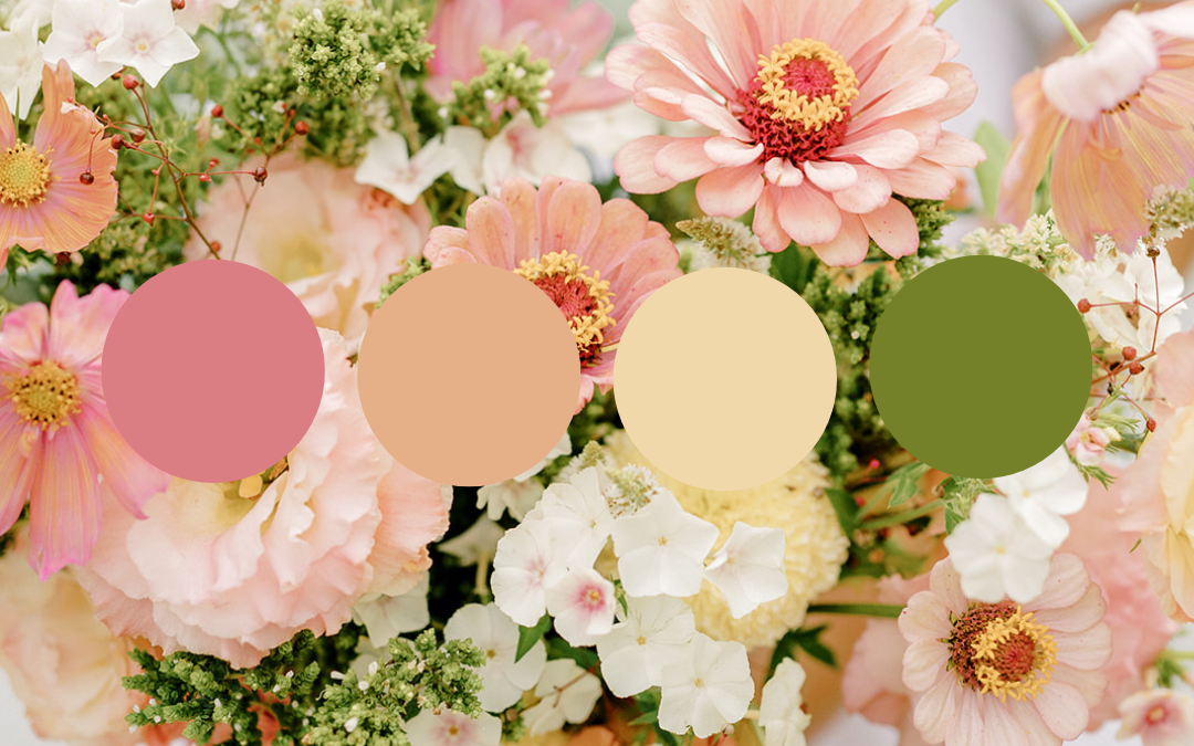 summer sunset wedding color flowers