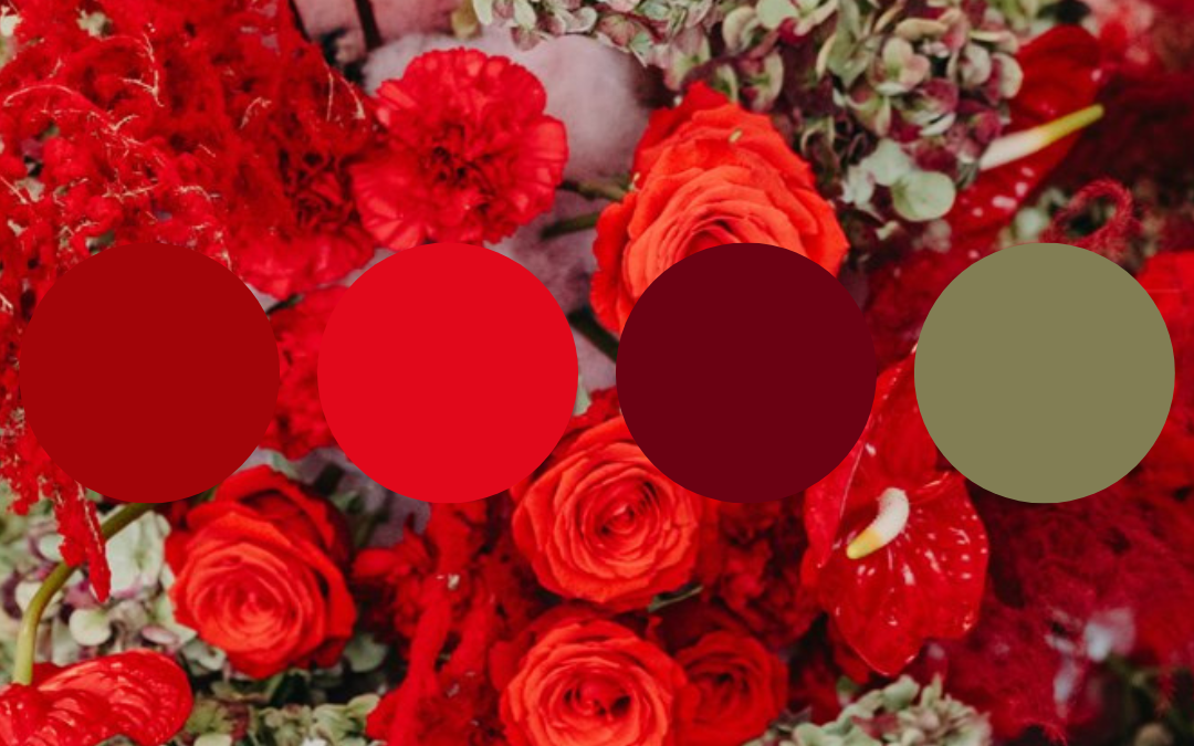 deep, rich reds and burgundy flowers that make a vibrant statement
