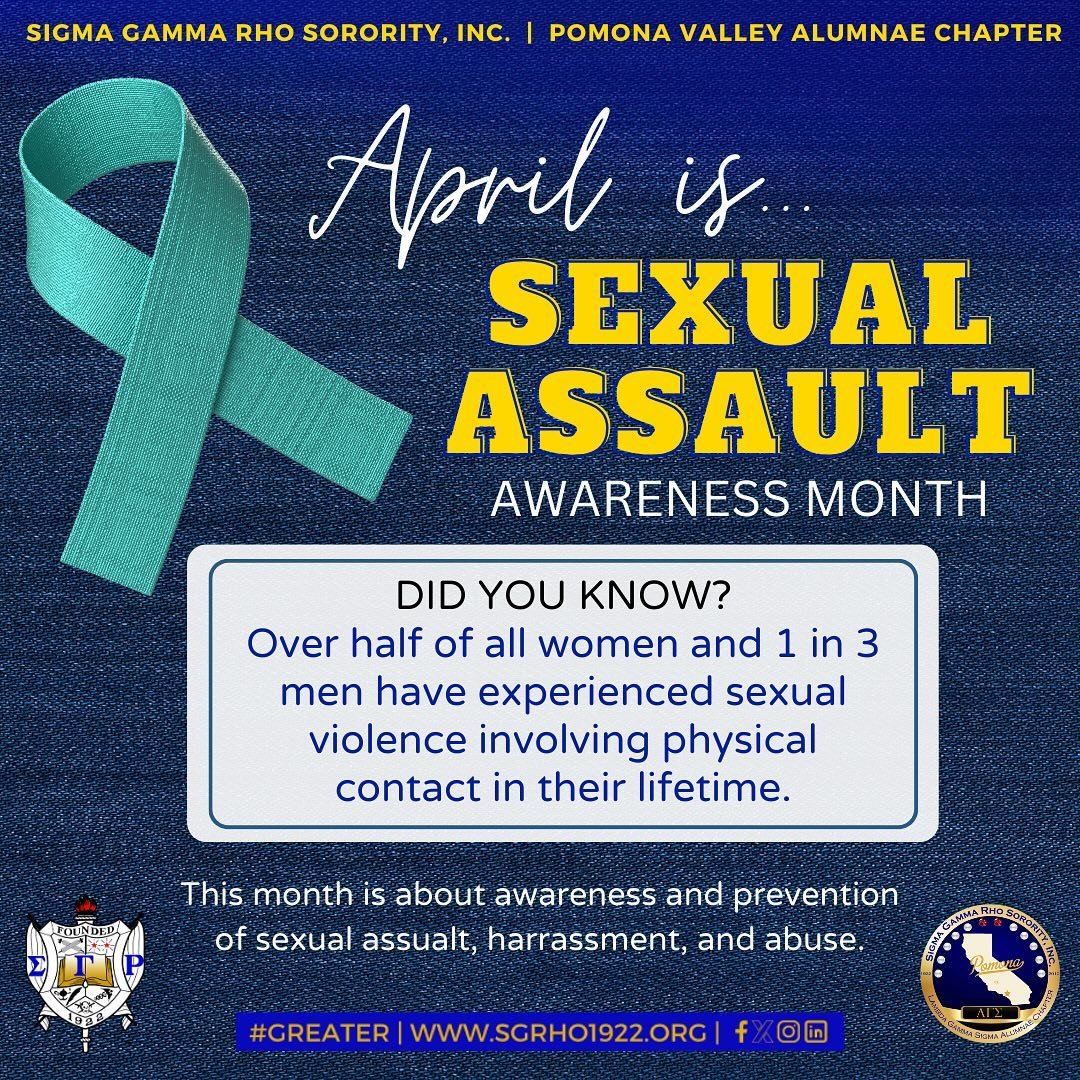 April marks more than just a change in seasons; it's a time to shine a light on the importance of raising awareness about sexual assault. Join Lambda Gamma Sigma the Pomona Valley Alumnae Chapter as we stand together to support survivors, educate oth