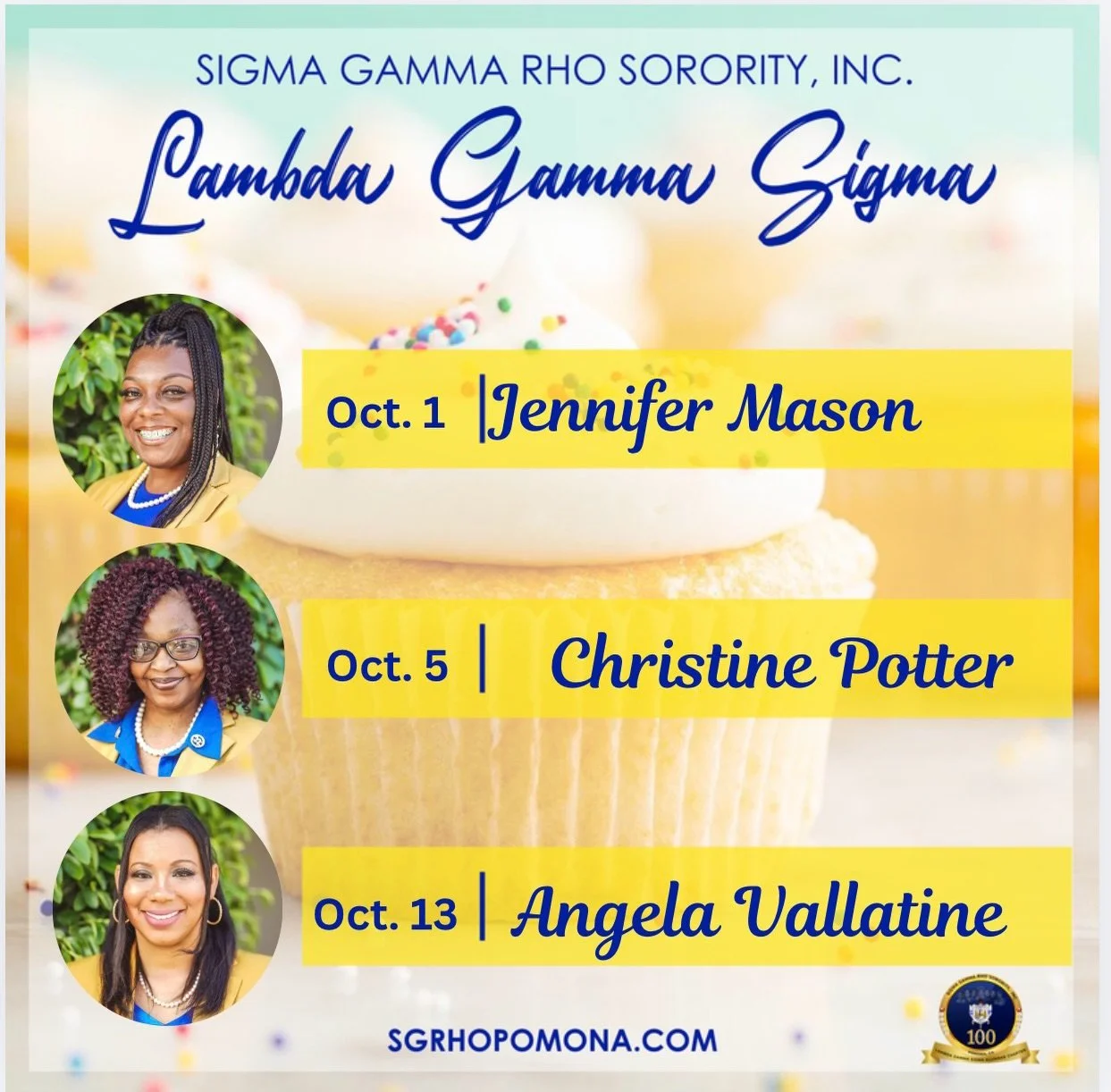 We can&rsquo;t let the month go by without wishing our October Soror&rsquo;s a Happy and fun filled Birthday!! We hope you felt celebrated and loved on your special day!! 
.
Happiest Birthday Sorors!! 💙💛🎉