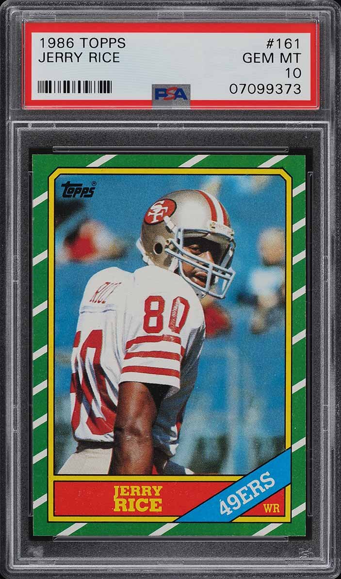 1986 Topps Football Jerry Rice ROOKIE RC #161 PSA 10 GEM MINT SIGN IN TO CONTACT PWCC</a>