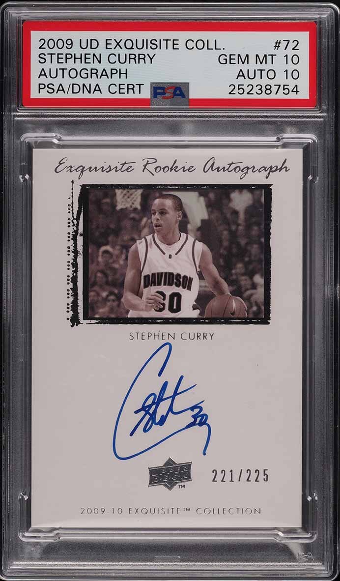 2009 Exquisite Collection Stephen Curry ROOKIE RC PSA/DNA 10 AUTO /225 PSA 10 SIGN IN TO CONTACT PWCC</a>