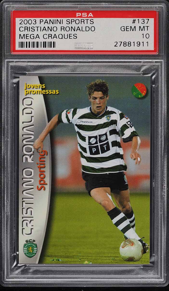 2003 Panini Sports Mega Craques Cristiano Ronaldo ROOKIE RC #137 PSA 10 GEM MINTSIGN IN TO CONTACT PWCC</a>